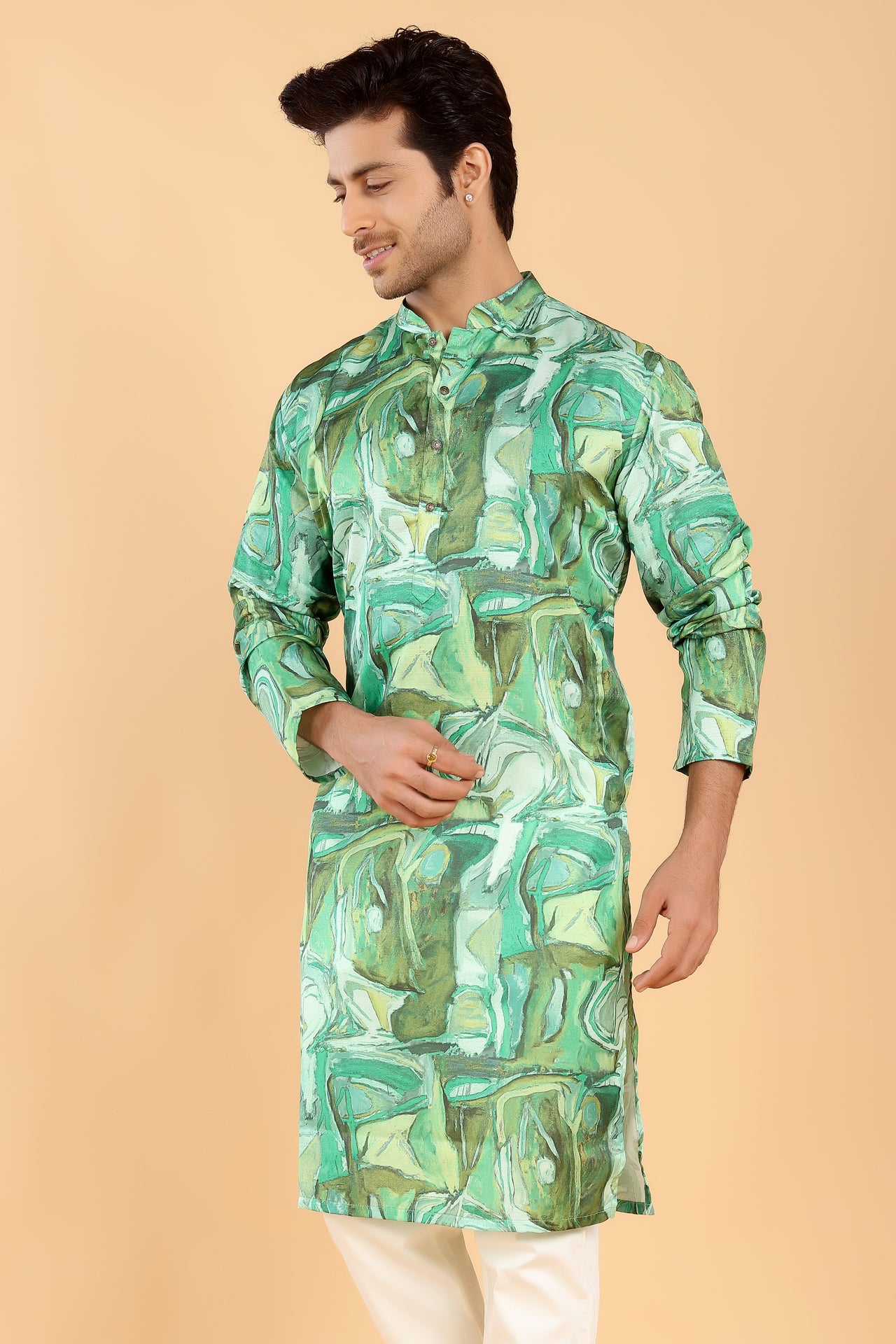 Green Whirl Kurta