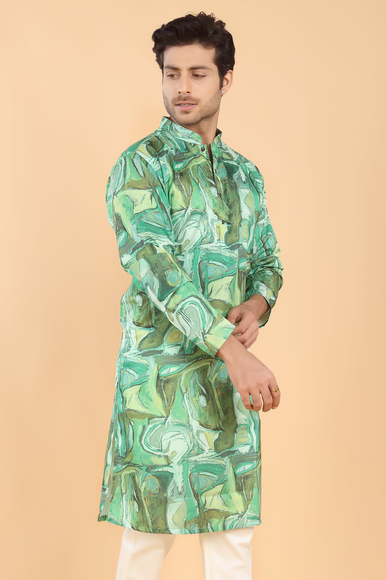 Green Whirl Kurta