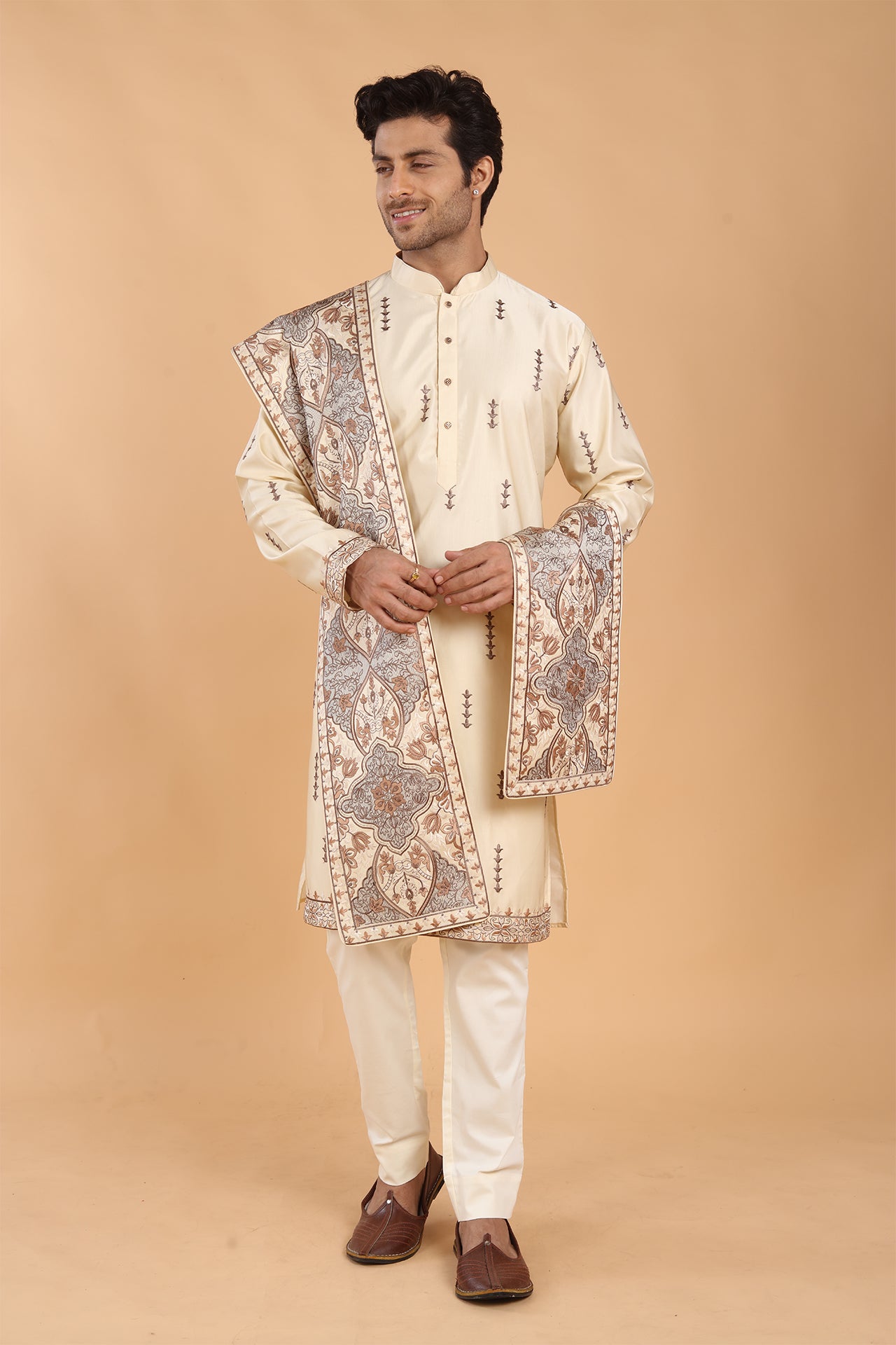 Fawn Kurta with Dupatta