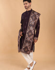Deep Wine Kurta with Dupatta