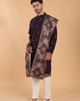 Deep Wine Kurta with Dupatta
