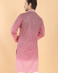 Maroon ombre kurta with pink embroidery