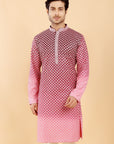Maroon ombre kurta with pink embroidery