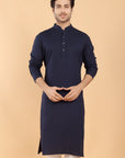 Navy Linen Kurta