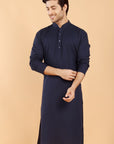 Navy Linen Kurta