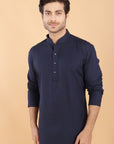 Navy Linen Kurta