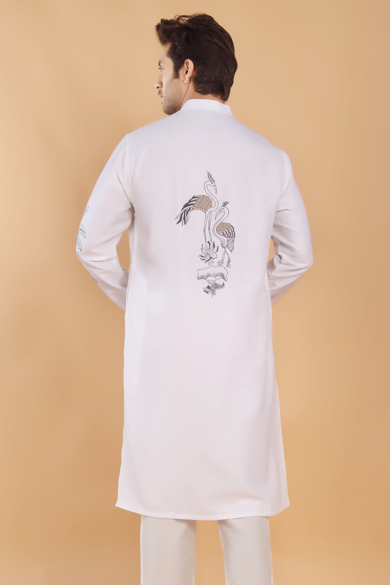 Monochrome Meadow Kurta