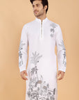 Monochrome Meadow Kurta