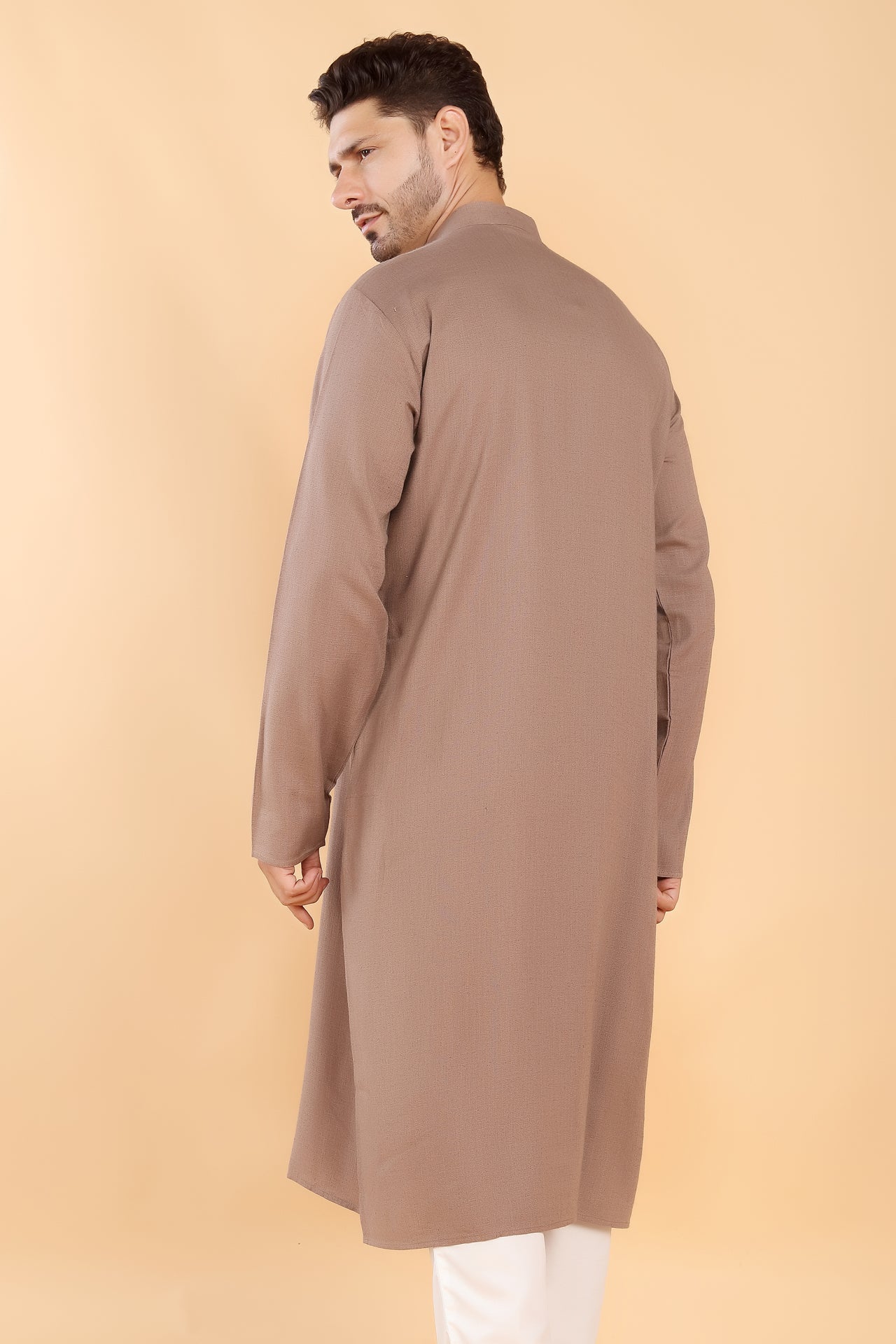Brown Linen Kurta