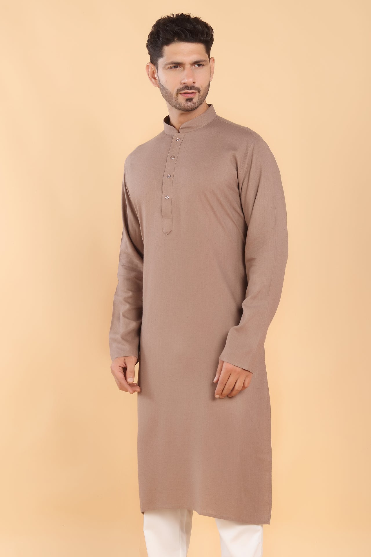 Brown Linen Kurta