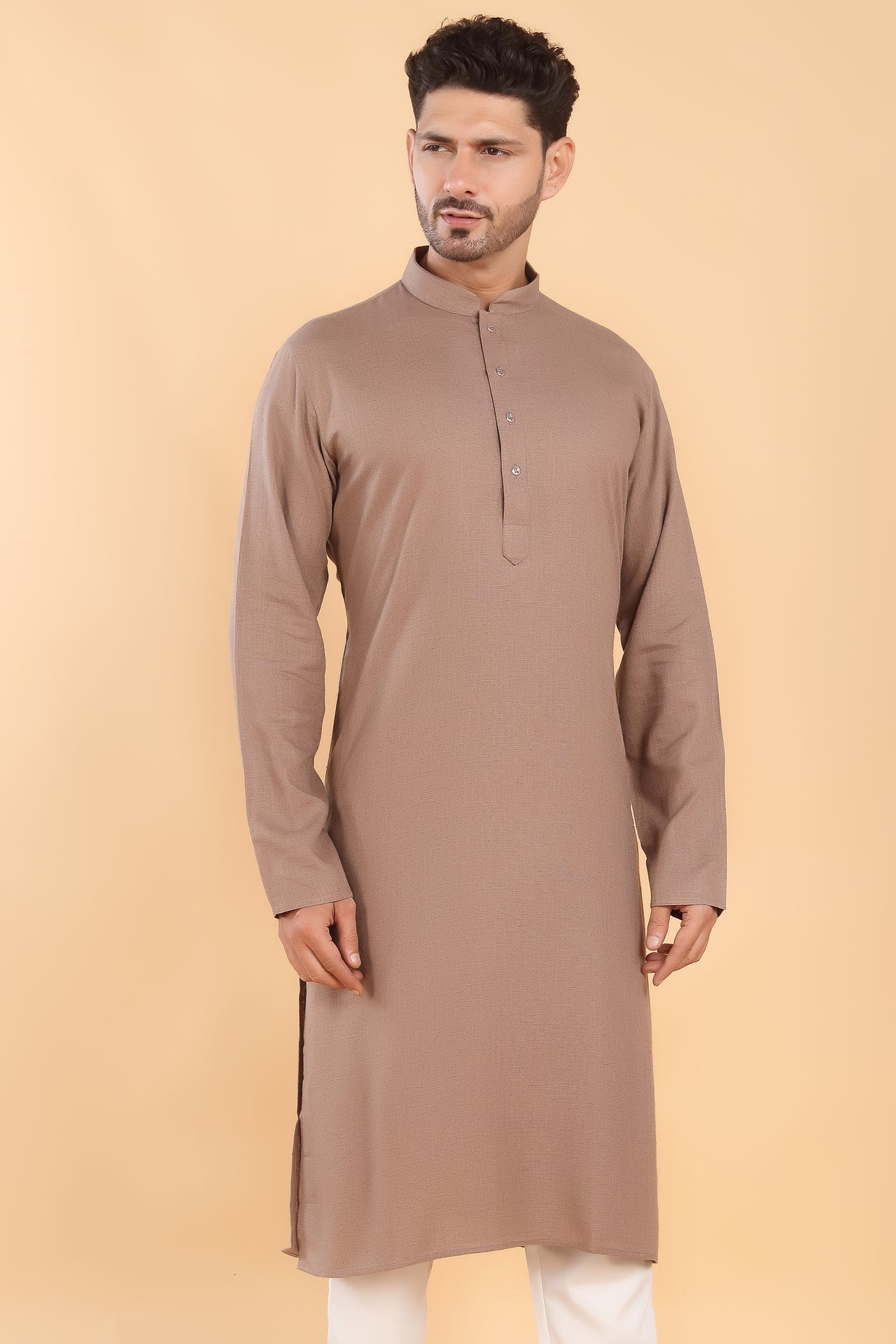 Brown Linen Kurta