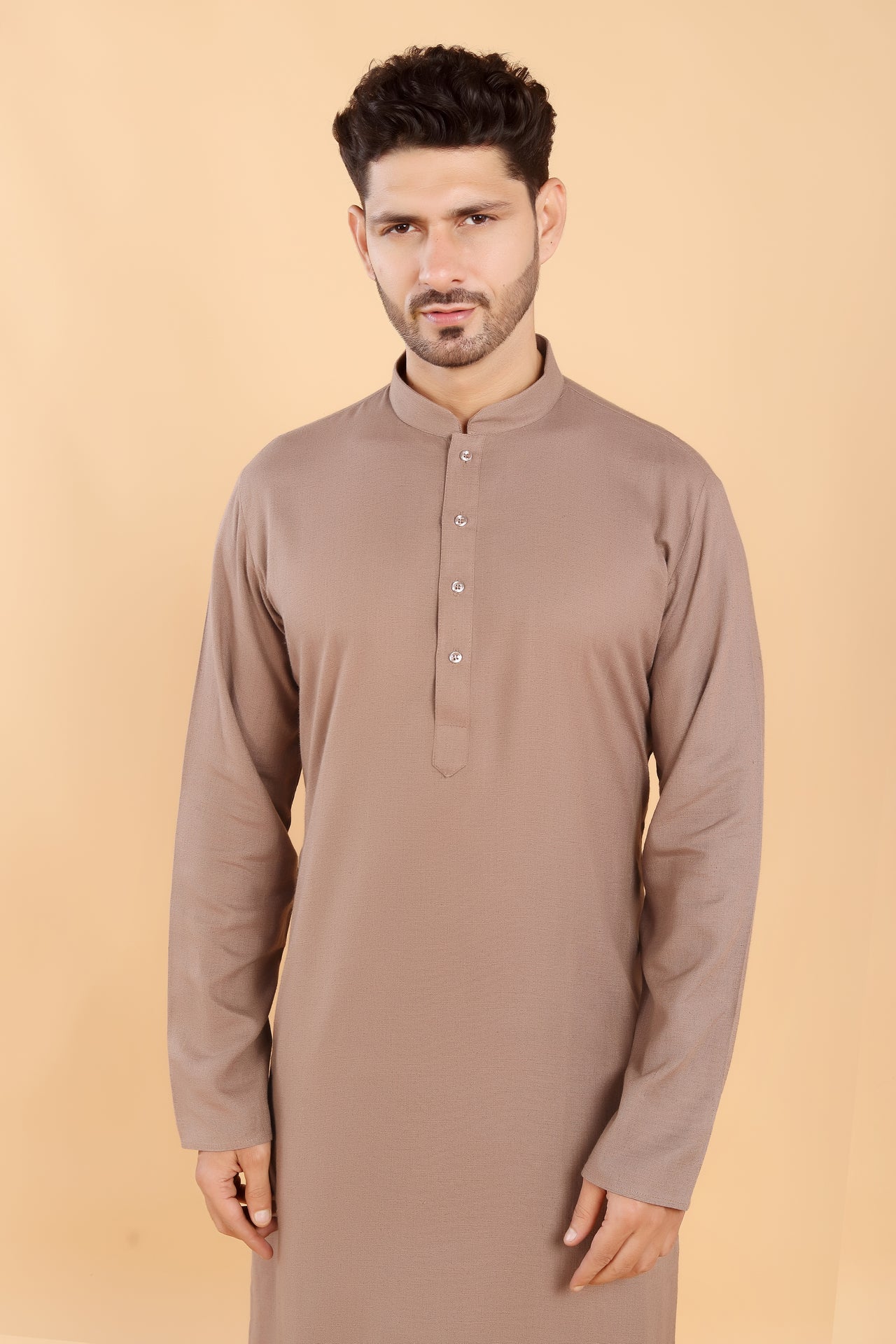 Brown Linen Kurta