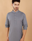 Grey Linen Kurta