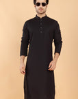 Black Linen Kurta