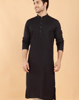 Black Linen Kurta