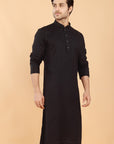 Black Linen Kurta