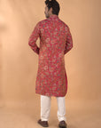 Crimson Bloom Kurta