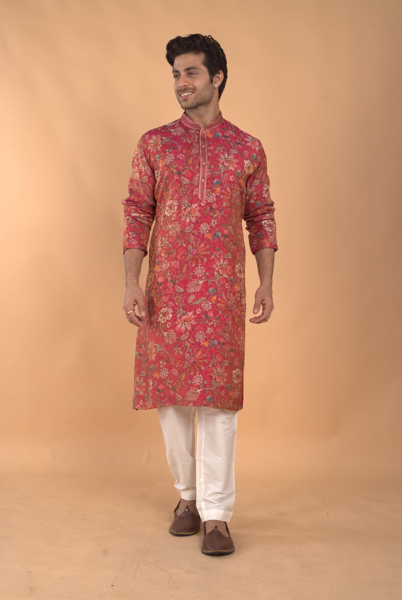 Crimson Bloom Kurta
