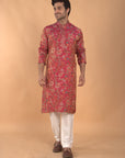 Crimson Bloom Kurta