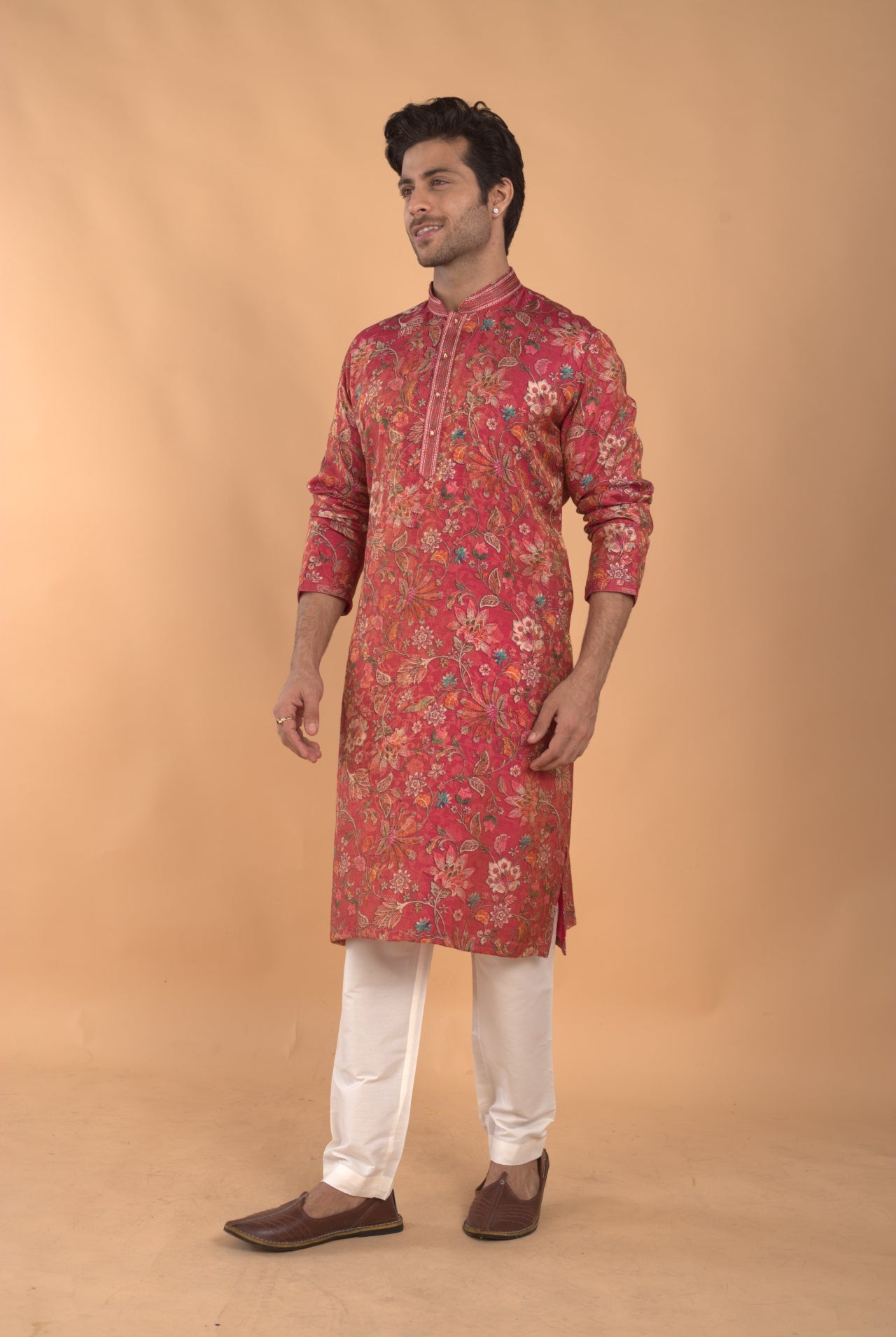 Crimson Bloom Kurta