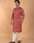 Crimson Bloom Kurta