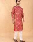 Crimson Bloom Kurta
