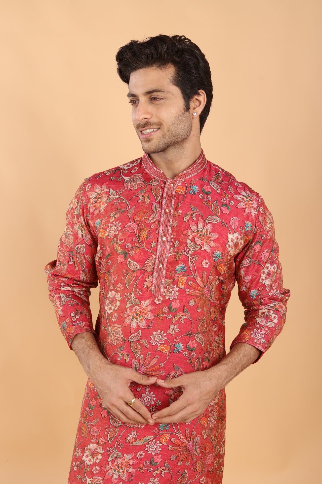 Crimson Bloom Kurta