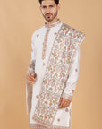 Ivory Kurta Set with Butti Motifs