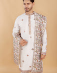 Ivory Kurta Set with Butti Motifs