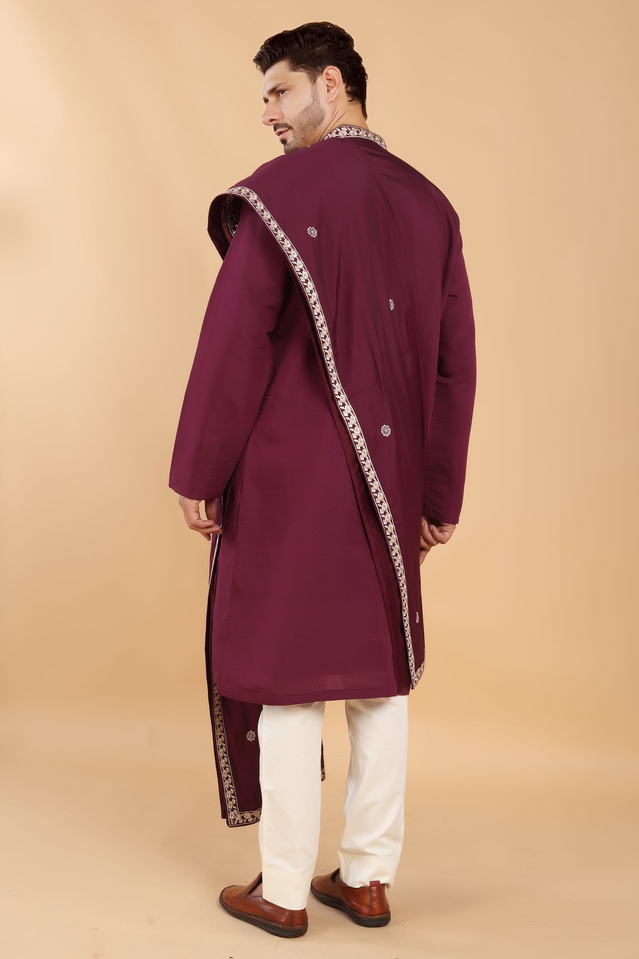 Deep Maroon Embroidered Kurta