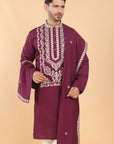 Deep Maroon Embroidered Kurta