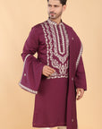 Deep Maroon Embroidered Kurta