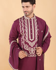Deep Maroon Embroidered Kurta