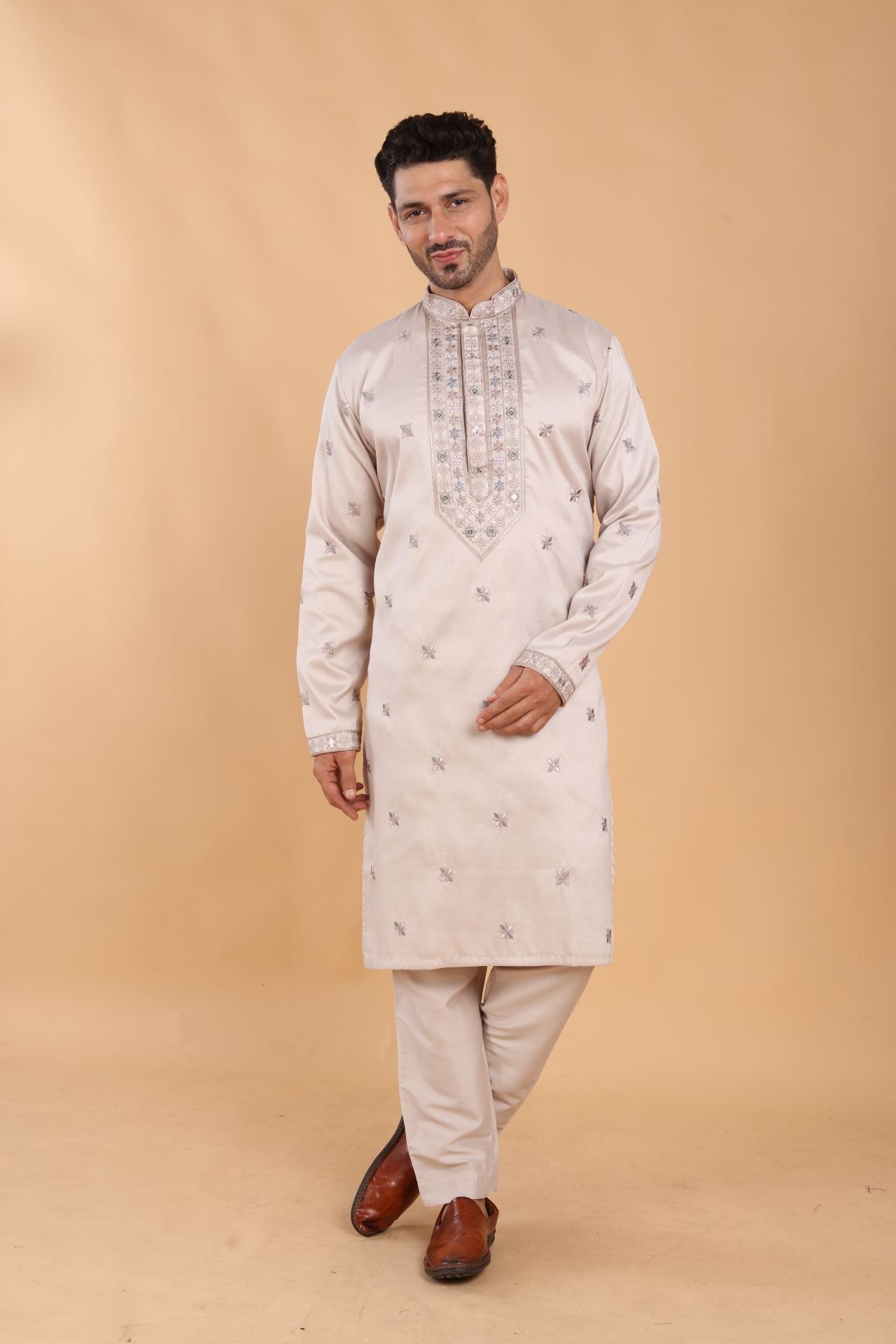 Champagne Kurta with That Subtle Spark