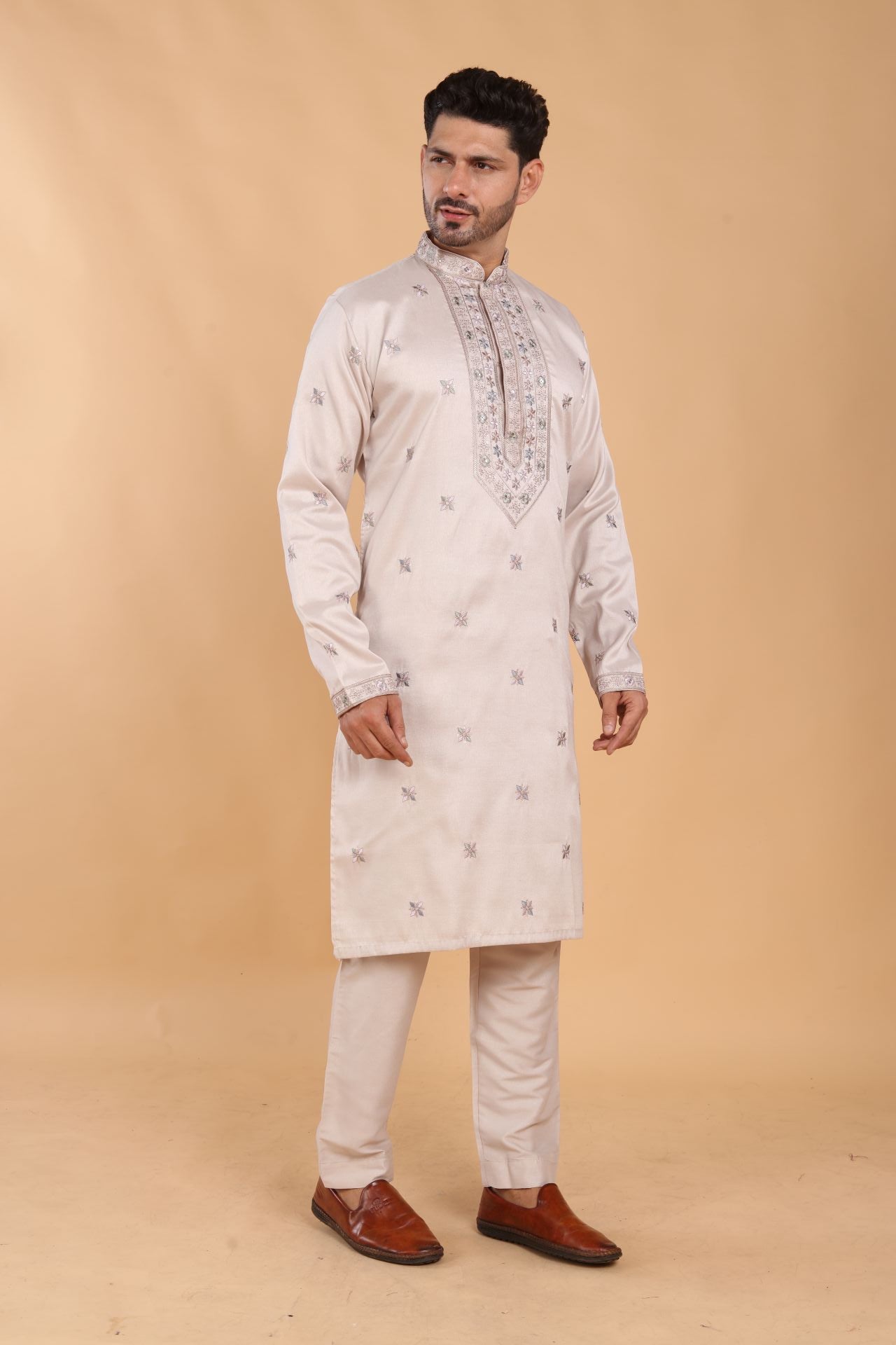Champagne Kurta with That Subtle Spark