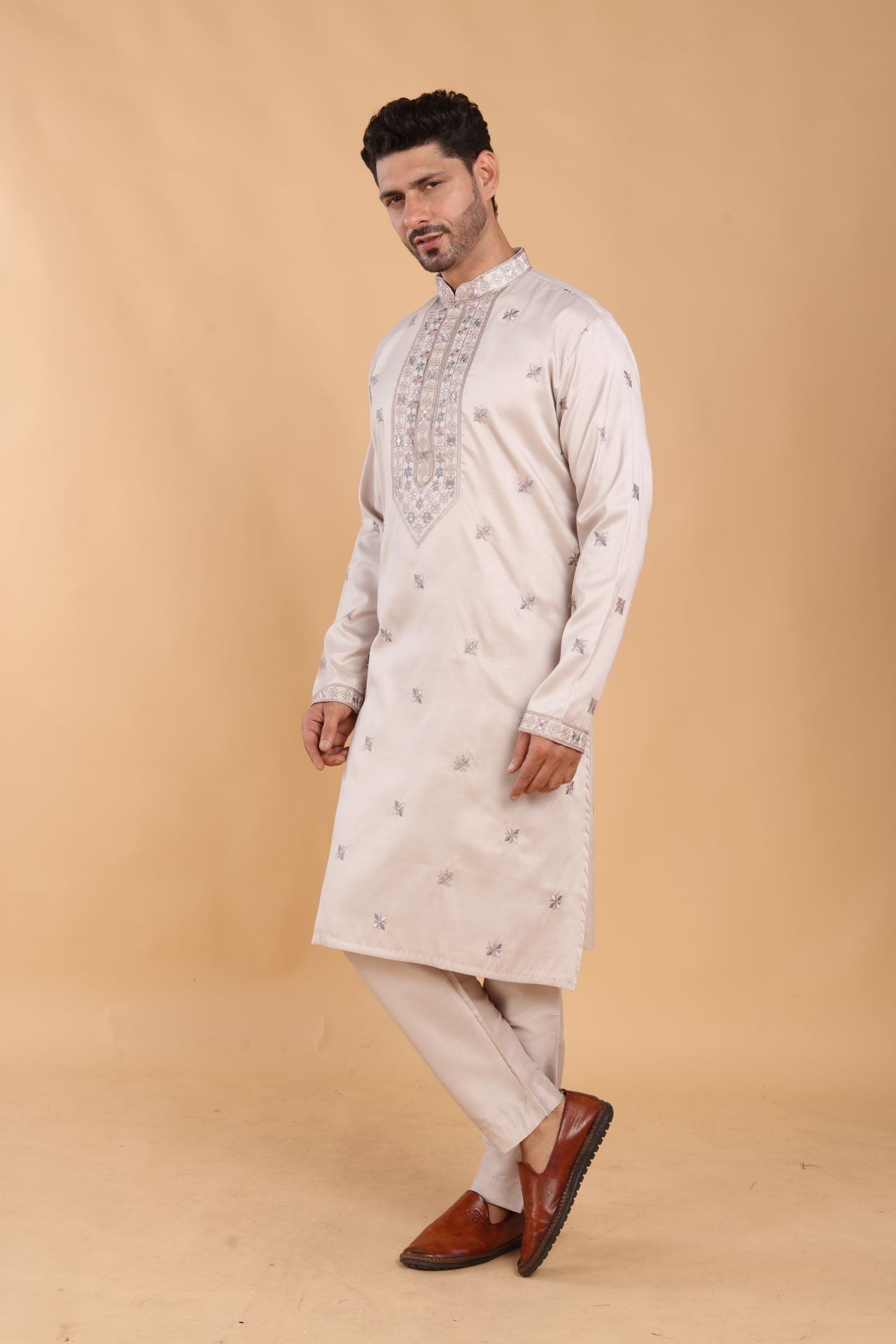 Champagne Kurta with That Subtle Spark