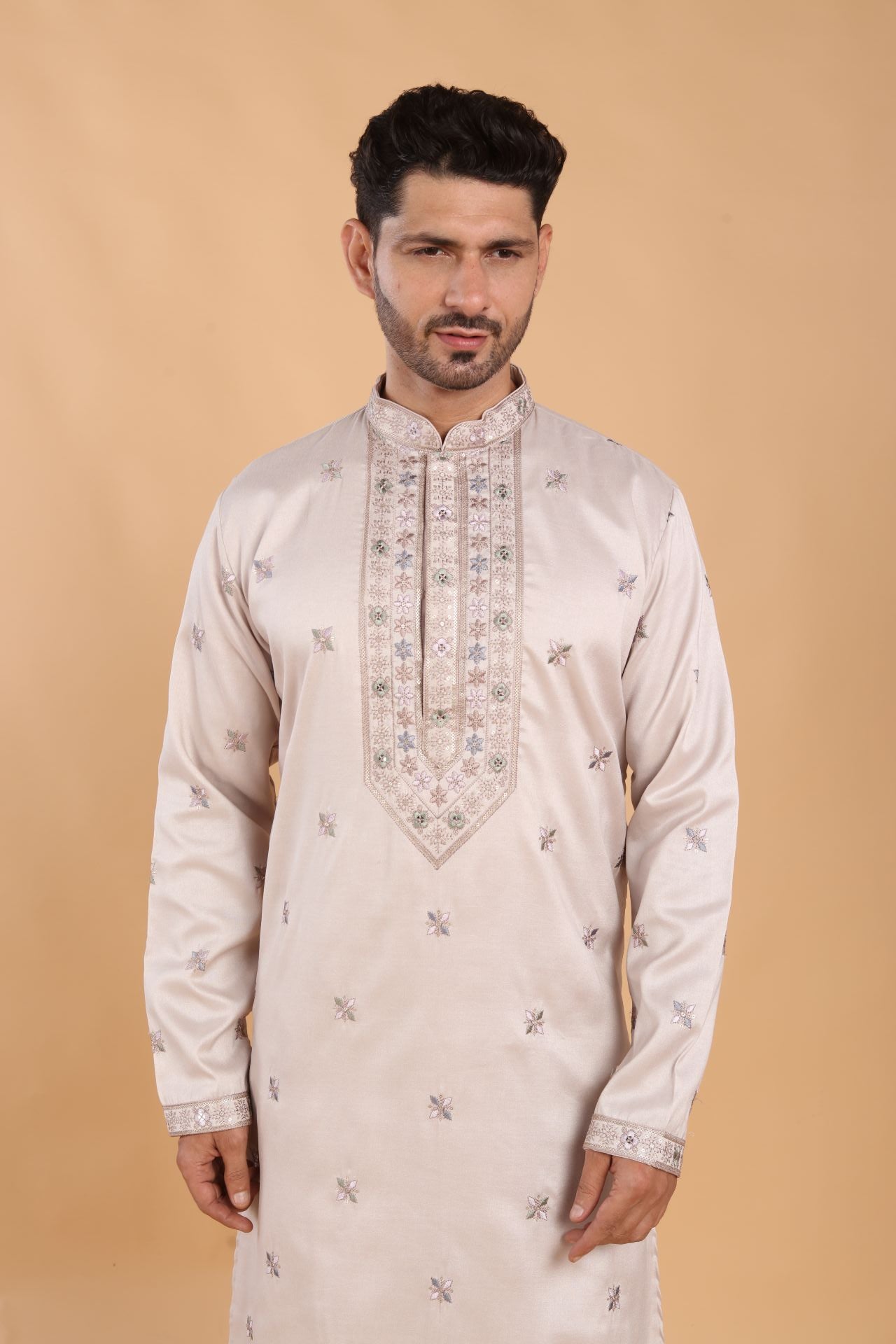 Champagne Kurta with That Subtle Spark