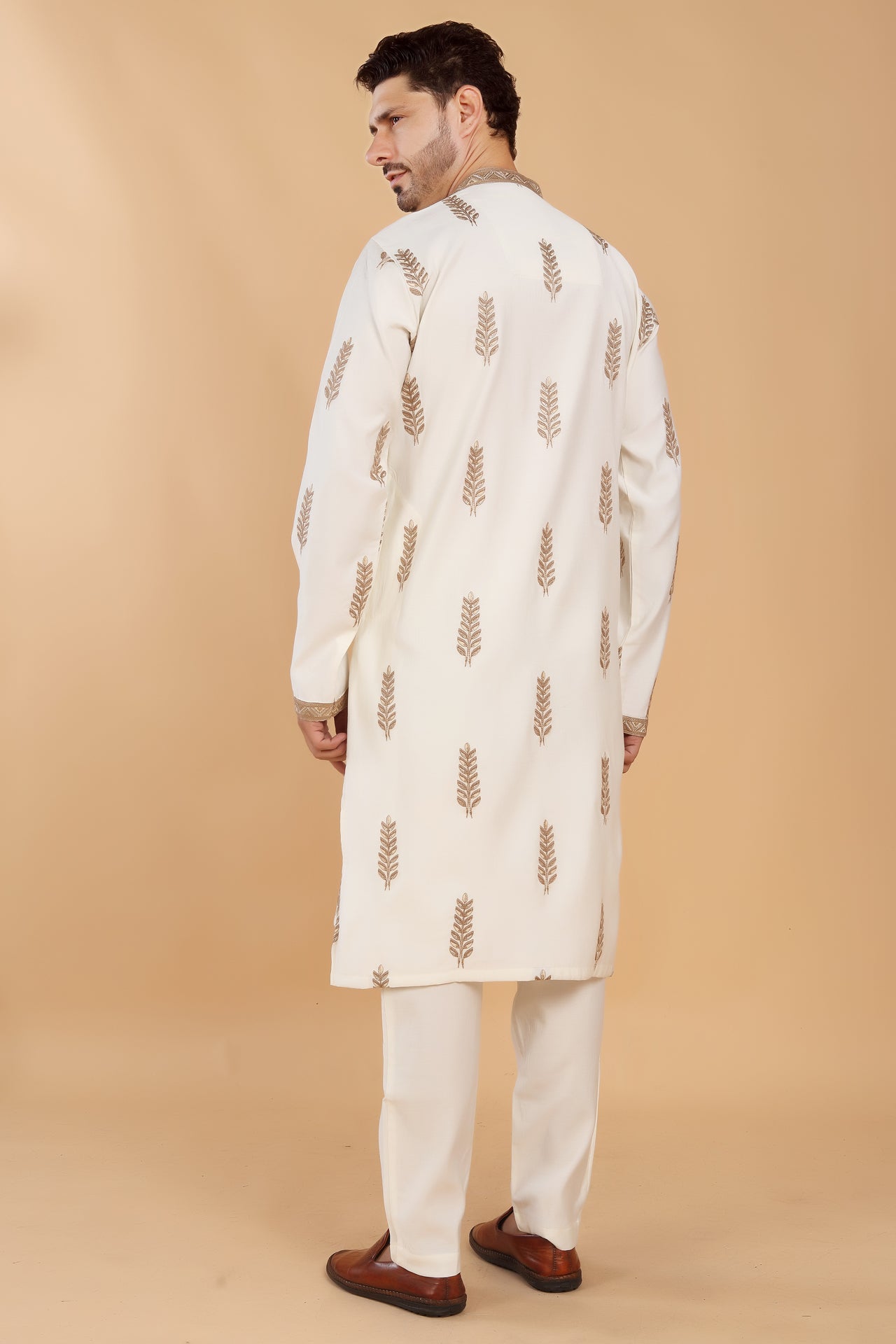 Ivory Embroidered Kurta Set