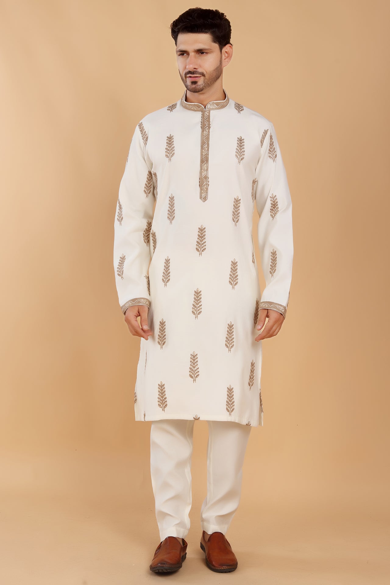 Ivory Embroidered Kurta Set