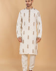 Beige Embroidered Kurta Set