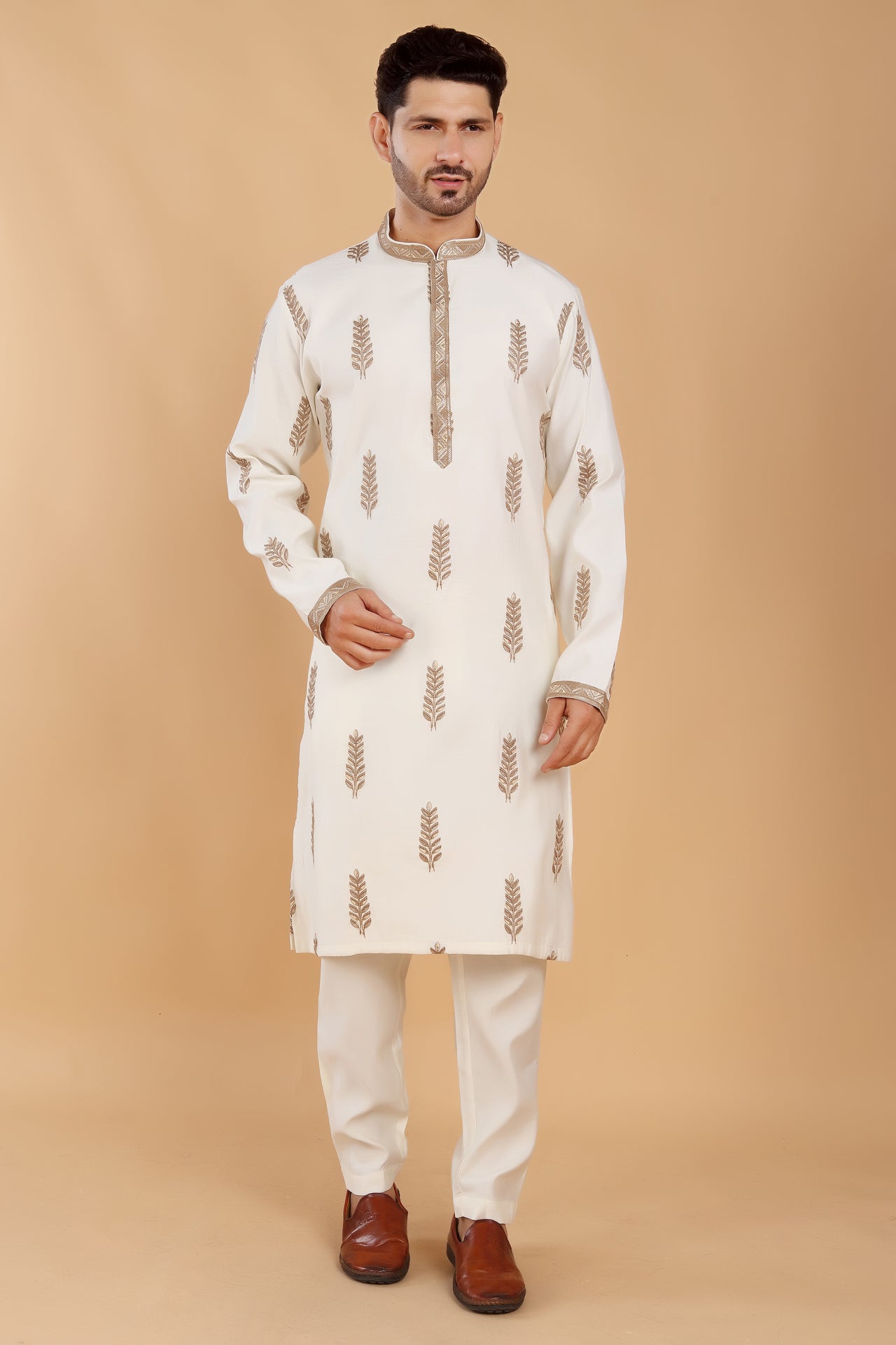 Ivory Embroidered Kurta Set