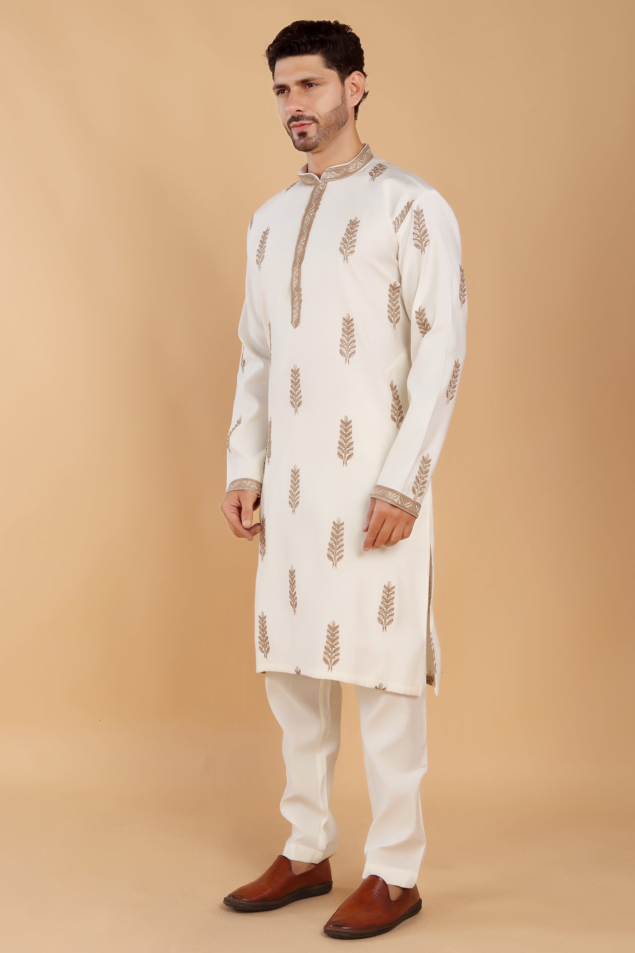Ivory Embroidered Kurta Set