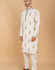 Beige Embroidered Kurta Set