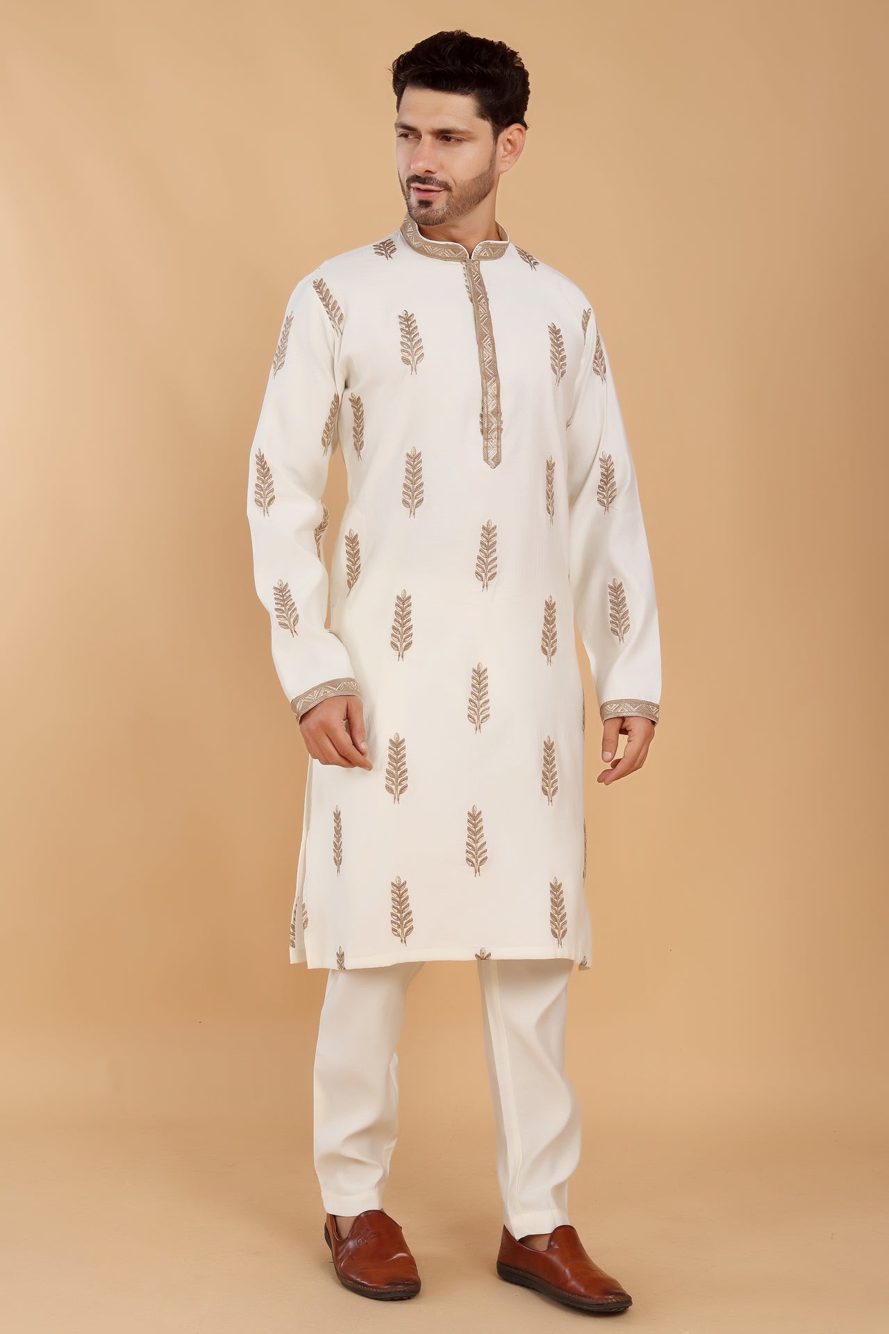 Ivory Embroidered Kurta Set