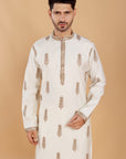 Beige Embroidered Kurta Set