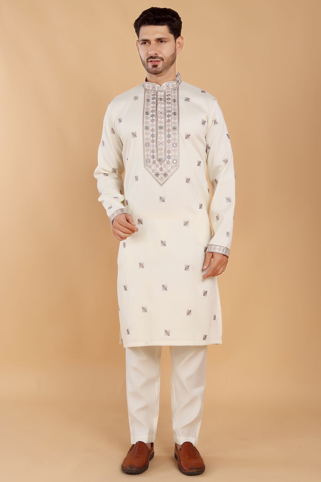 Ivory Kurta with That Subtle Spark