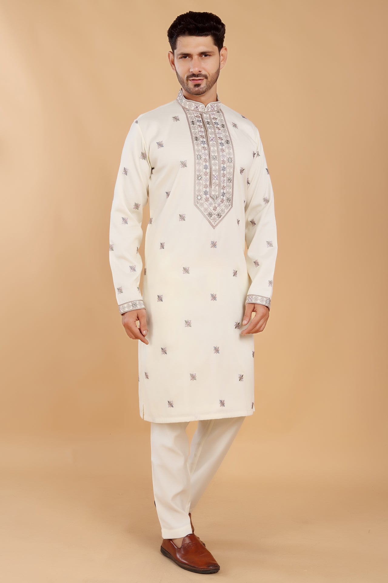 Ivory Kurta with That Subtle Spark