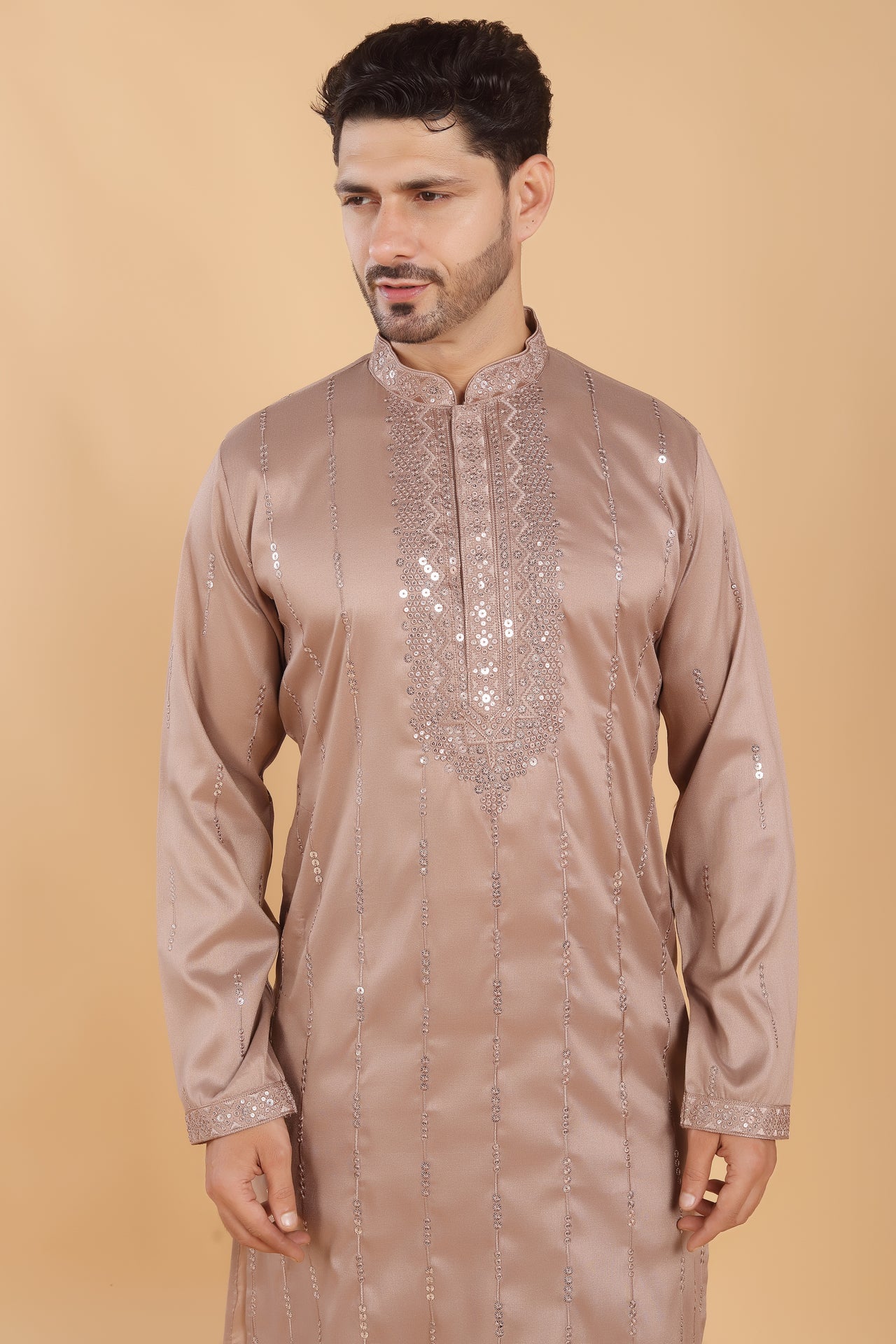 Brown Glaze Sequin Kurta Set