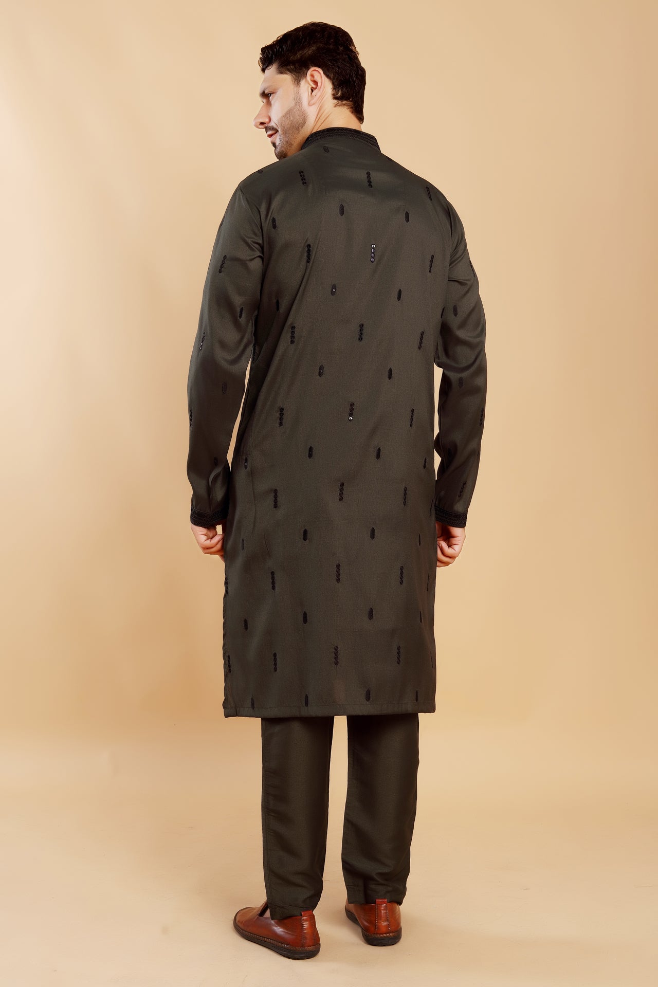 Midnight Olive Kurta Set