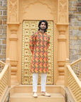 Mustard Checkered Kurta